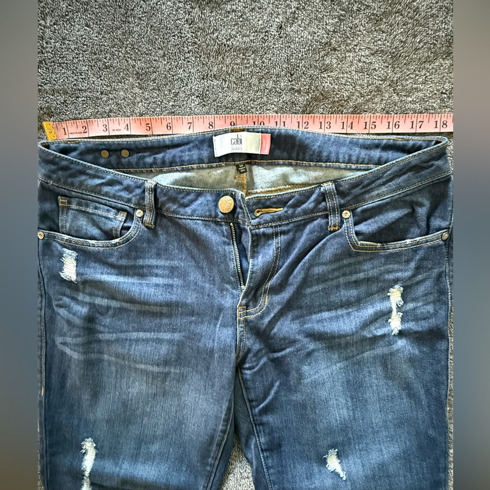 CAbi Blue Distressed Boyfriend Jeans